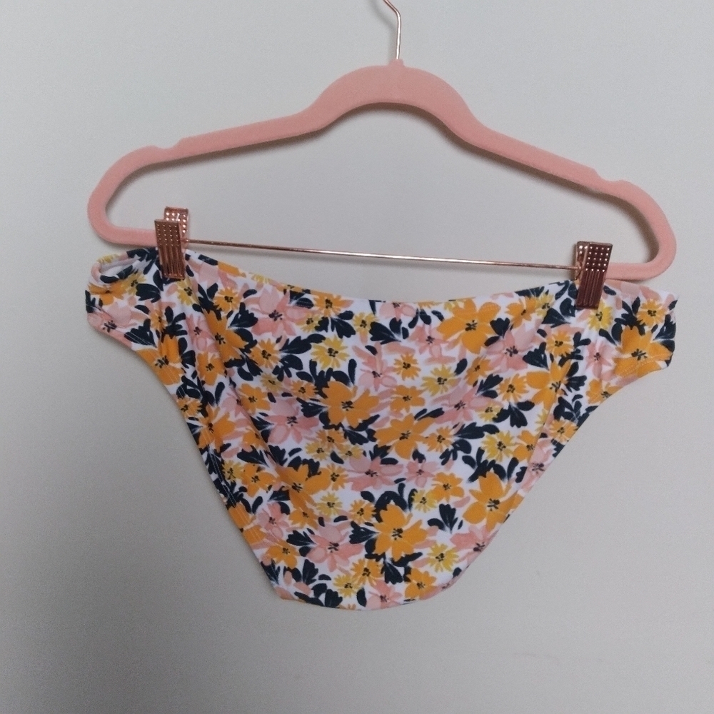 Kona Sol Pink and Orange Floral Print Bikini Bottoms Size Large - Picture 5 of 7